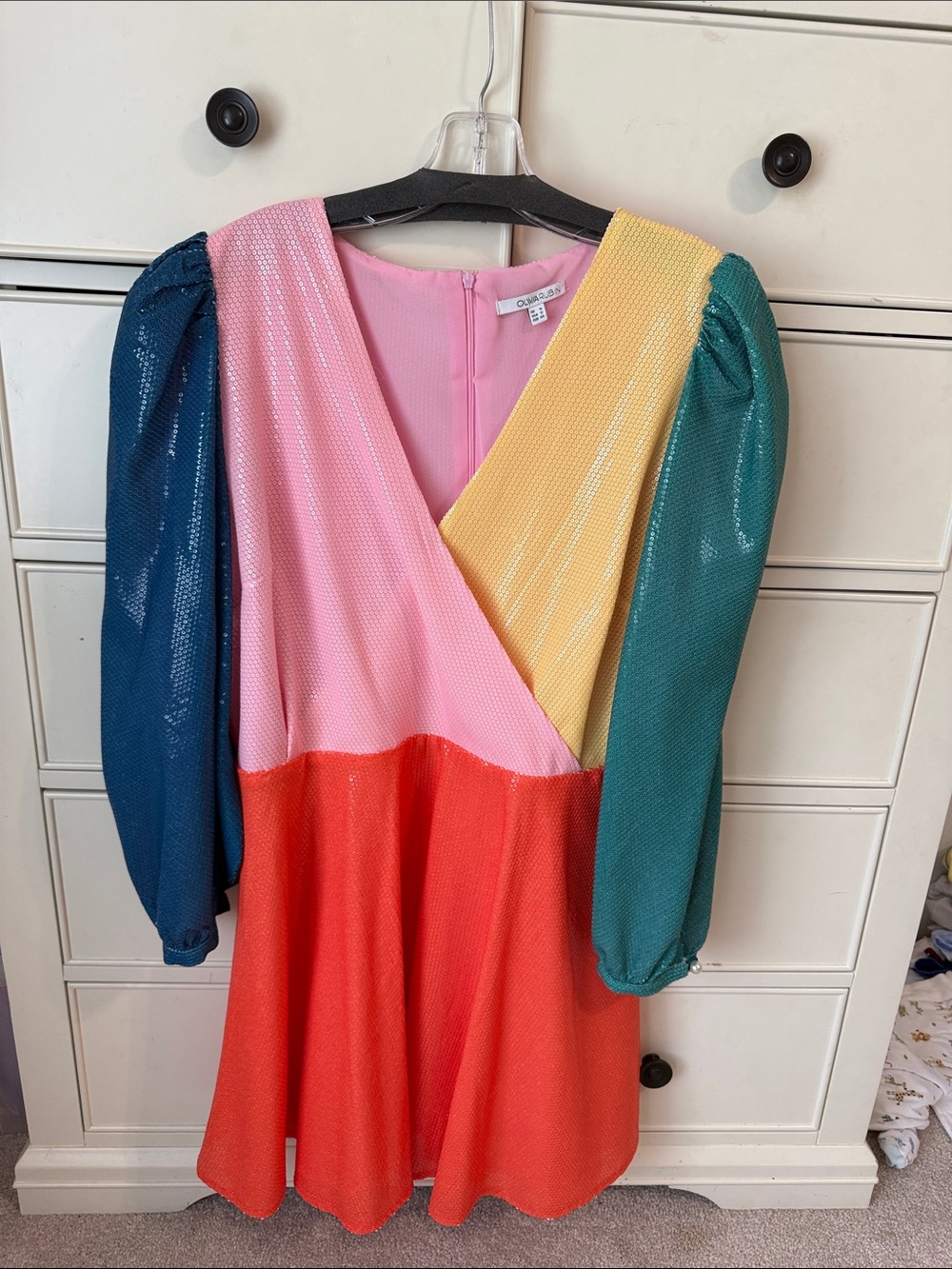 OLIVIA RUBIN color block Sequin Dress